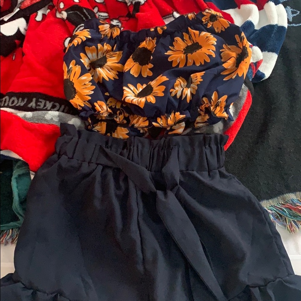 Crops top with matching shorts